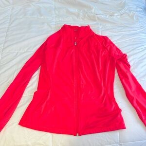 Neon Coral Zip-up L